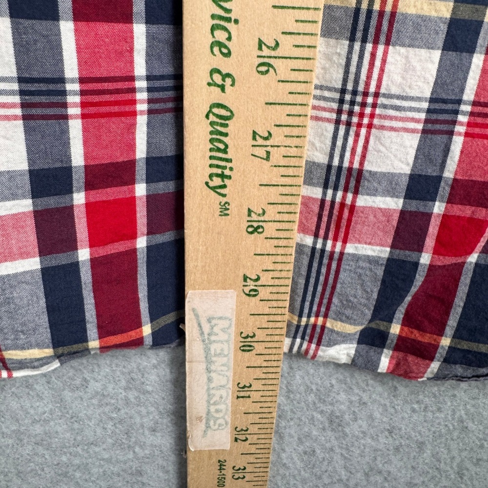 J Crew Shirt Mens XL Slim Red Blue Plaid Flex Washed Long Sleeve Button Up‎ Fall - Picture 6 of 8